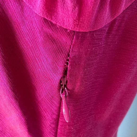 Boden Limited Edition Fuchsia V-Neck Puff Sleeve Mini Dress - Picture 7 of 9